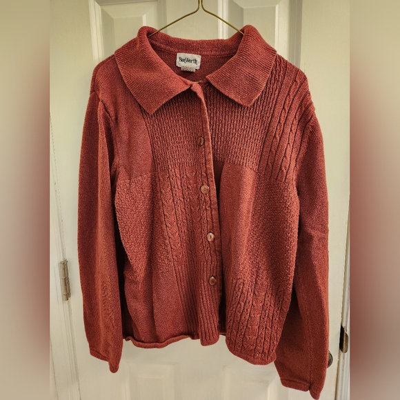 BonWorth Sweaters - 🥳HP-Burnt Orange Button Up Sweater